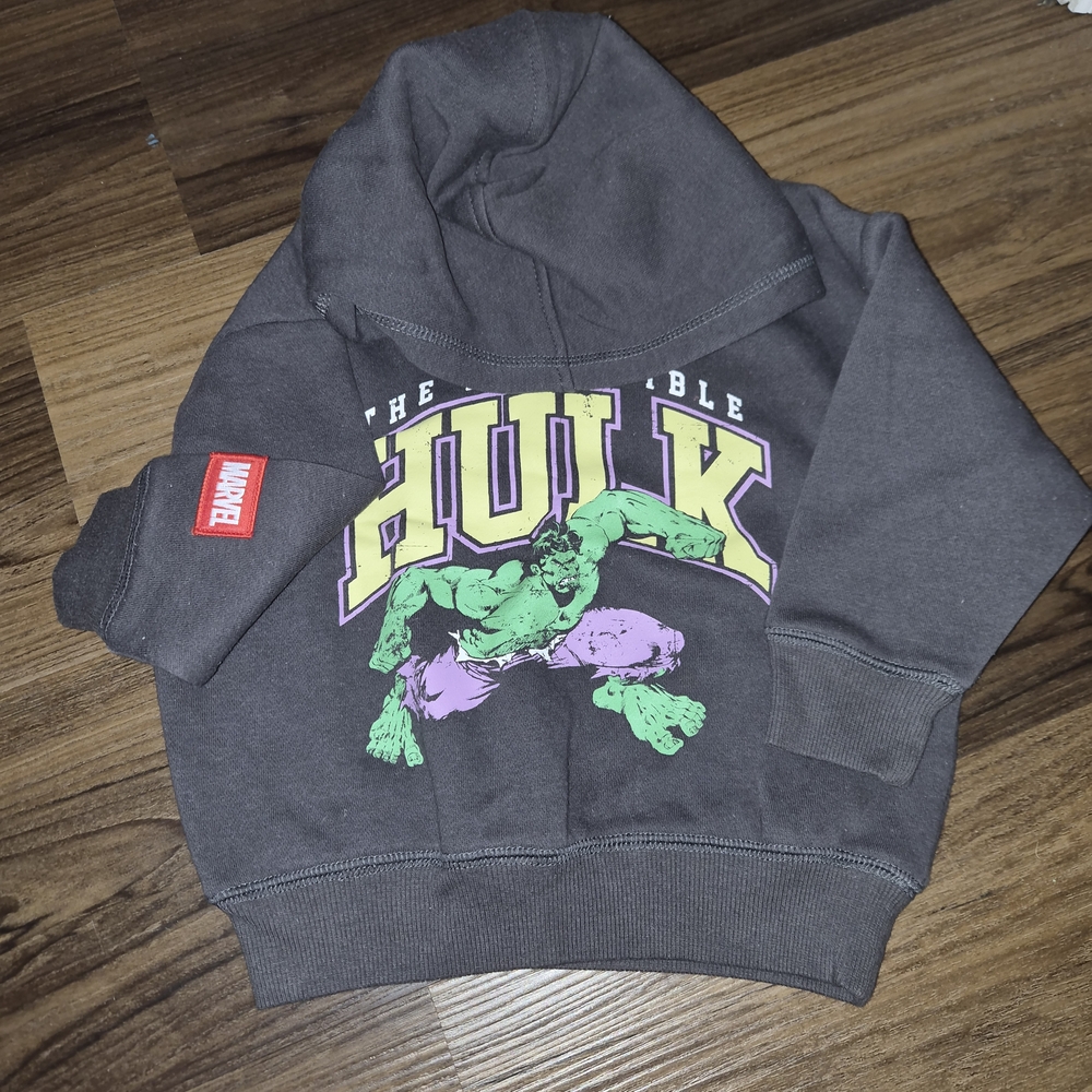 Cotton On Kids Hulk Hoodie - Charcoal with Green and Purple